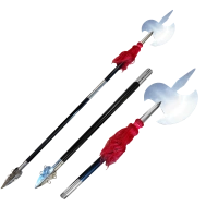 Long Handle Kungfu Axe with Black Handle (Two-Section) — Model TLW008