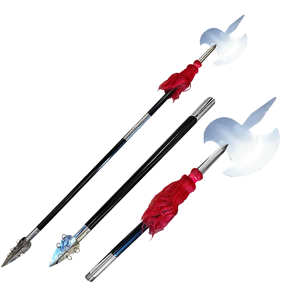 Long Handle Kungfu Axe with Black Handle (Two-Section) — Model TLW008