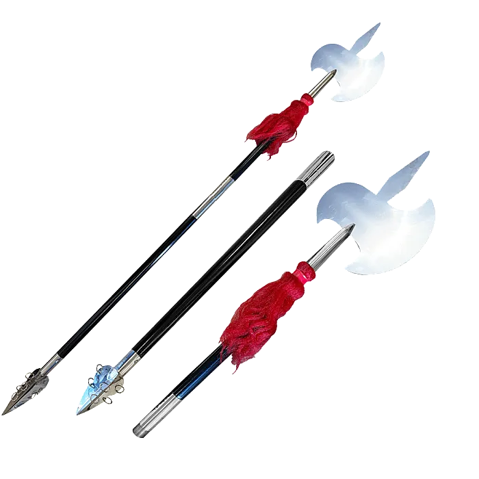 Long Handle Kungfu Axe with Black Handle (Two-Section) — Model TLW008