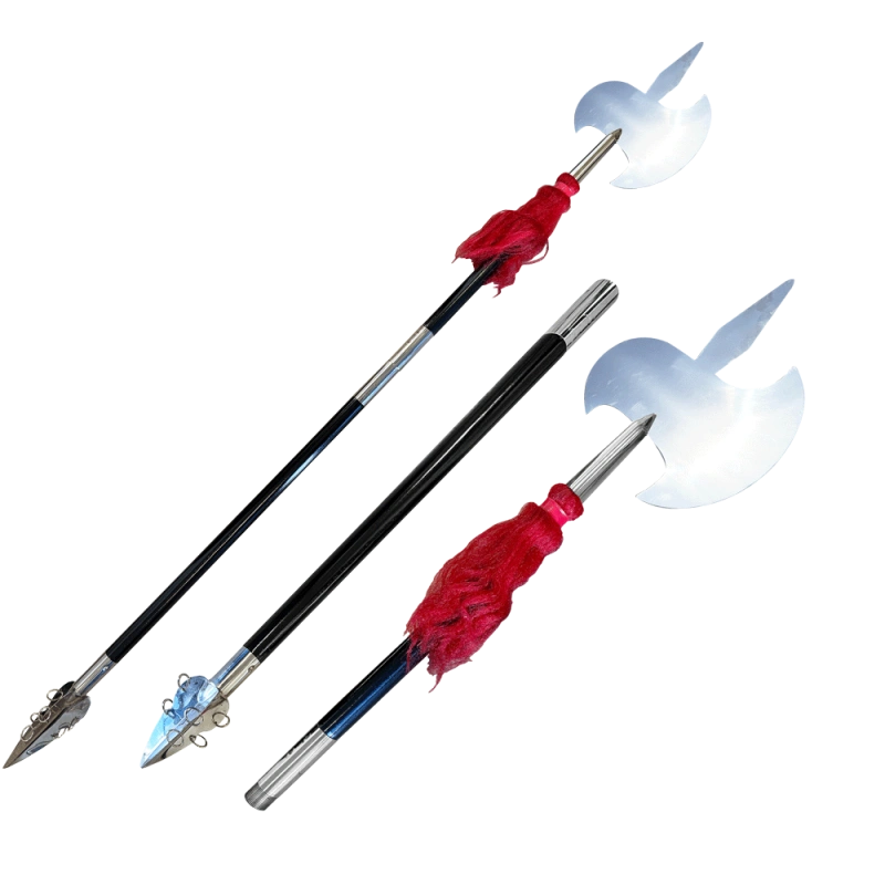 Long Handle Kungfu Axe with Black Handle – 75” Traditional Chinese Weapon