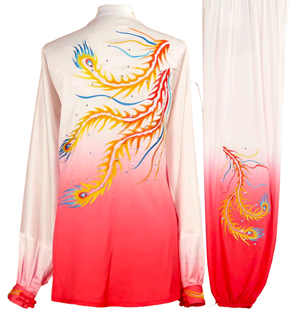 UC004 - Red/White Gradient Uniform with Phoenix Embroidery