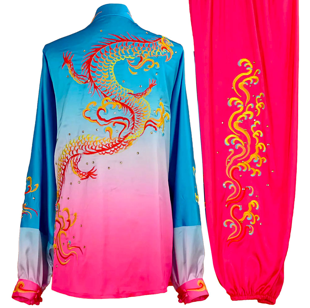 UC006 - Blue/Pink Gradient Uniform with Dragon Embroidery