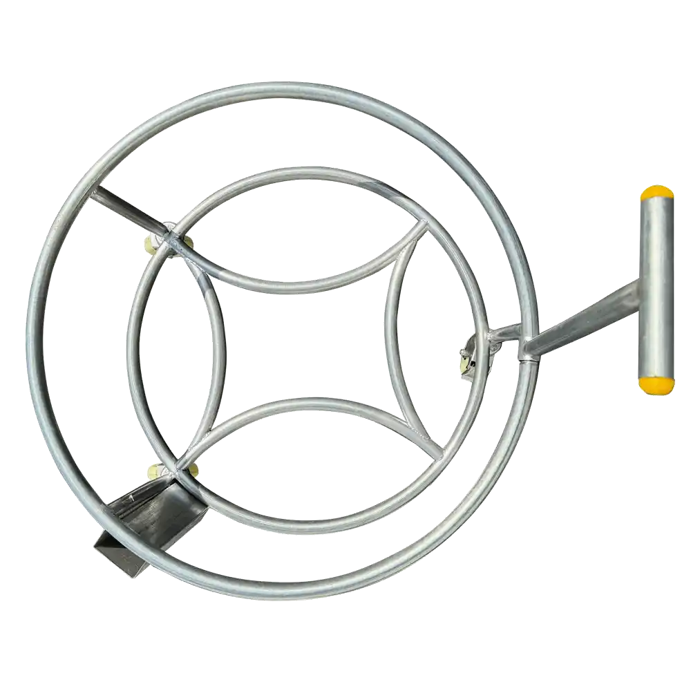 Round Metal Drum Stand with Wheels