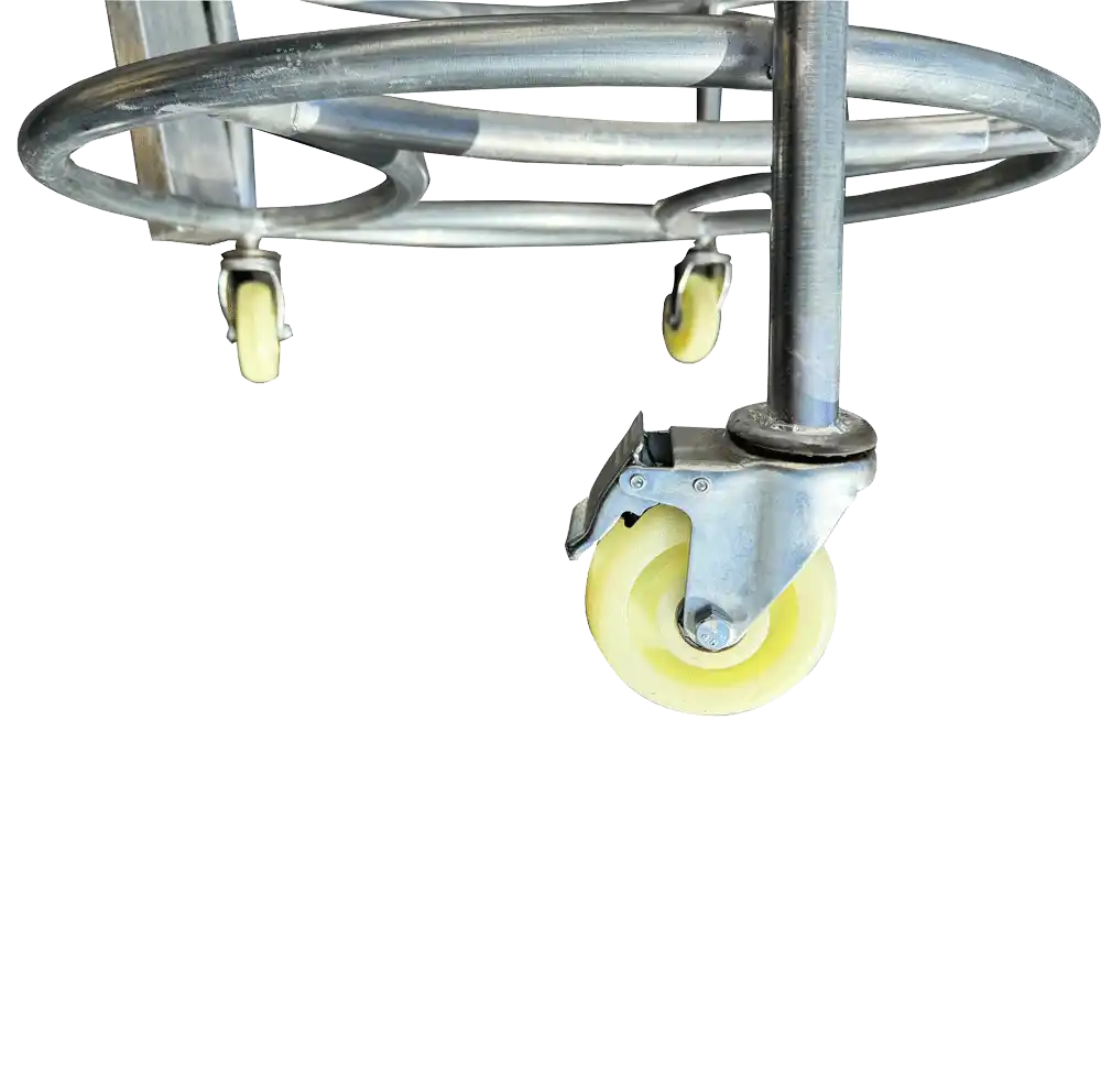 Round Metal Drum Stand with Wheels
