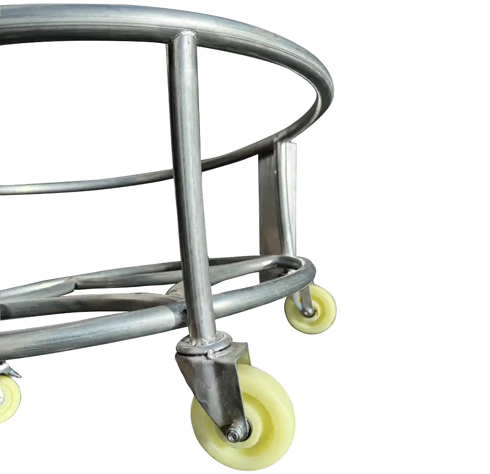 Round Metal Drum Stand with Wheels