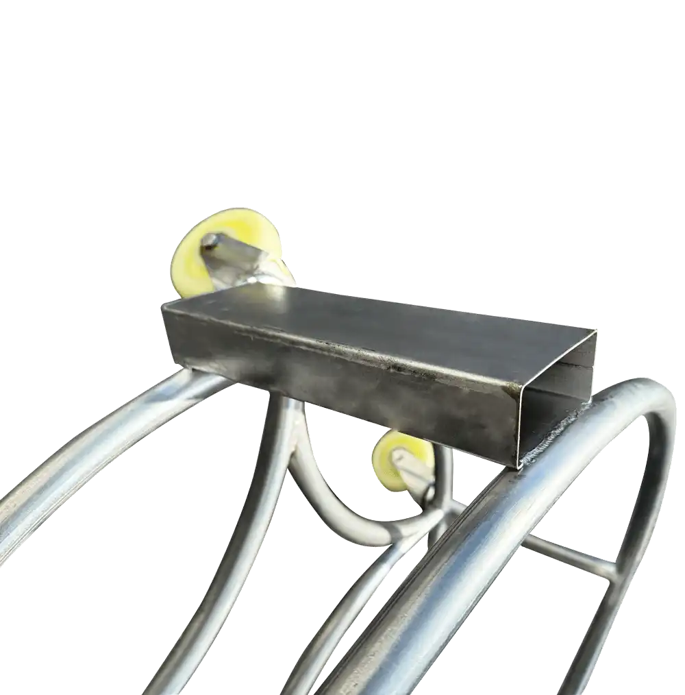 Round Metal Drum Stand with Wheels