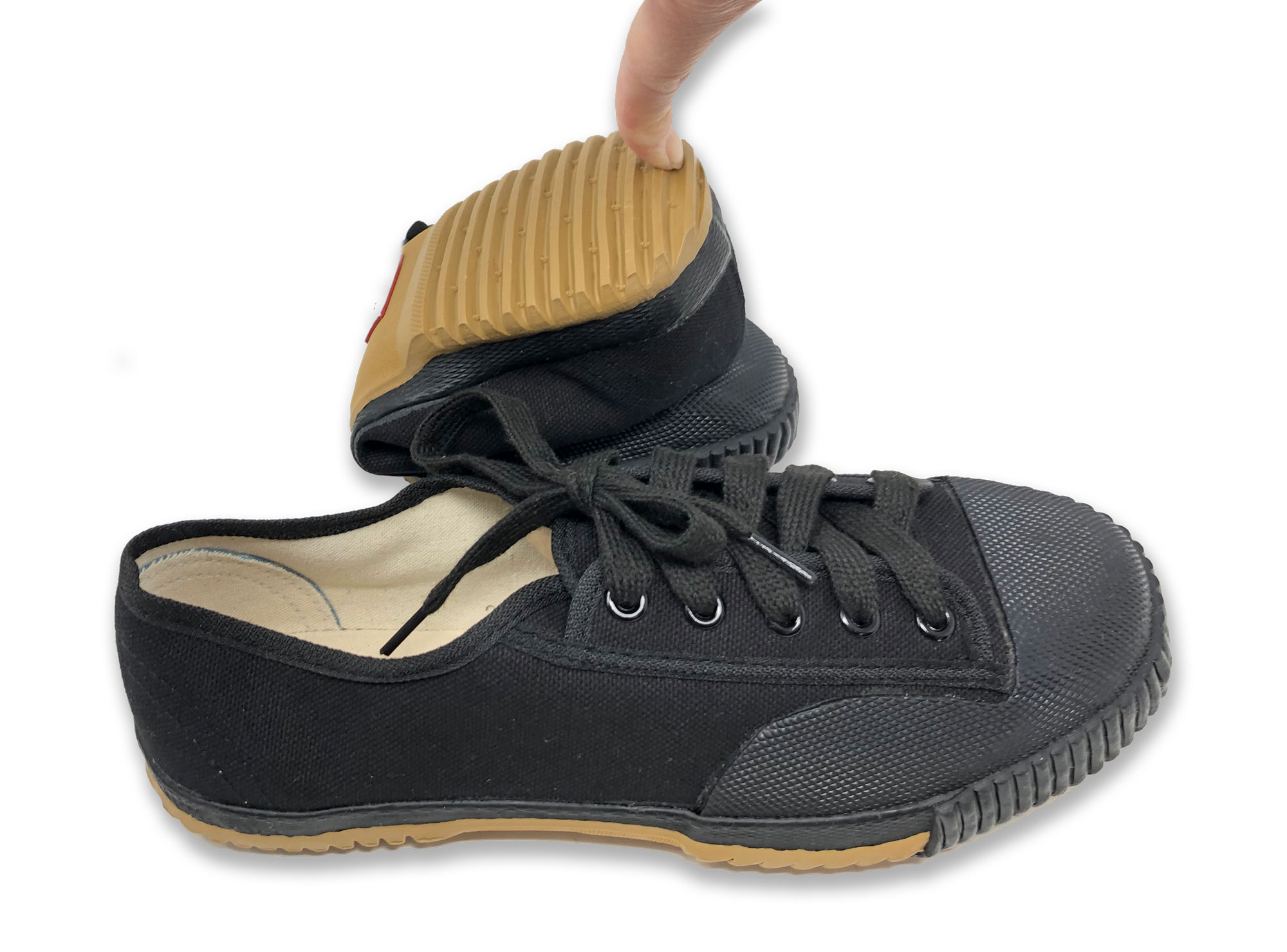 Warrior Wushu KungFu Pure Black Canvas Shoes (FT013)