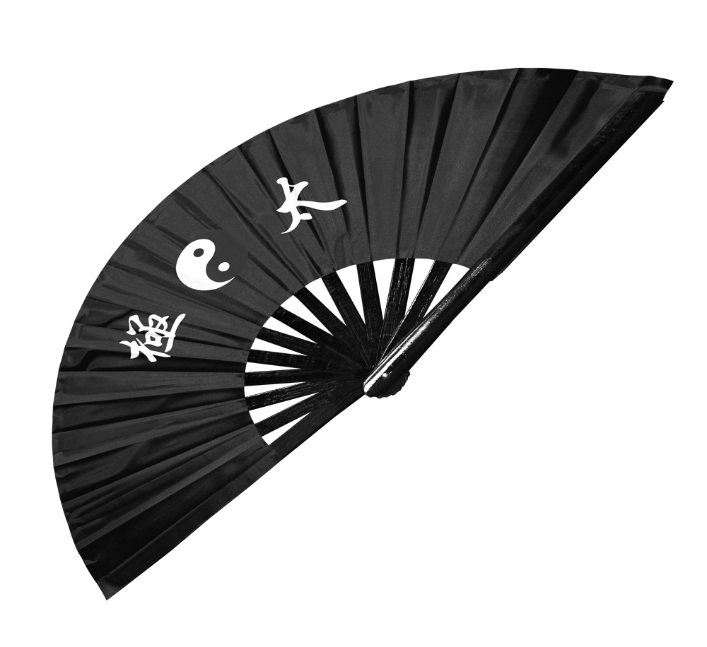 Tai Chi Design Lightweight Bamboo Rib Fan with White and Black Logo (Fan22)