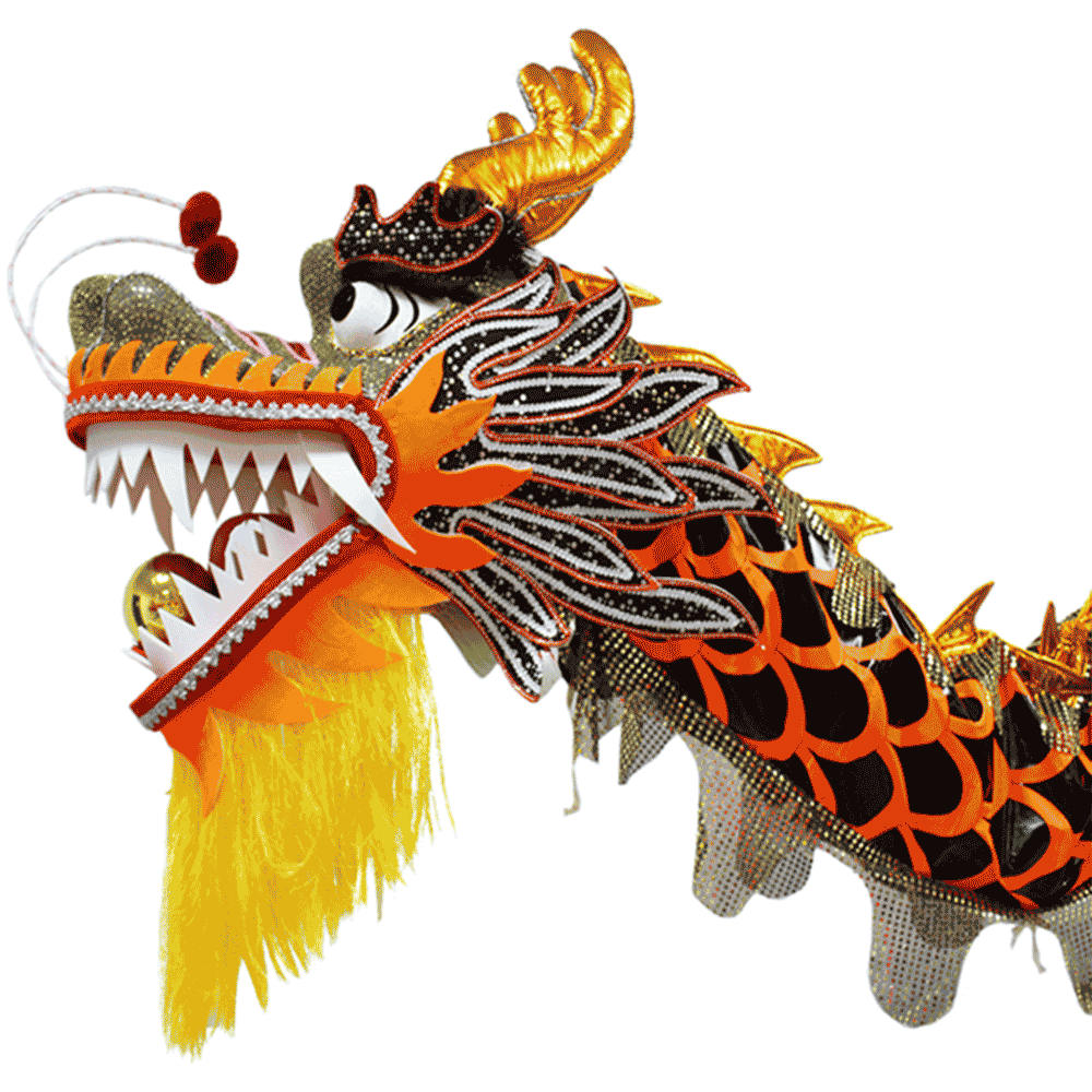 Black Body with Red Scales Dragon Costume Featuring Golden Dragon Fins (D1327) – Pre-Order Only!