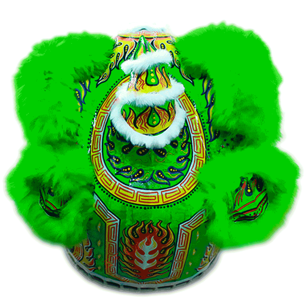 D1303 Green Fut-San Lion Dance Costume – Competition Green Lion (Full Set)
