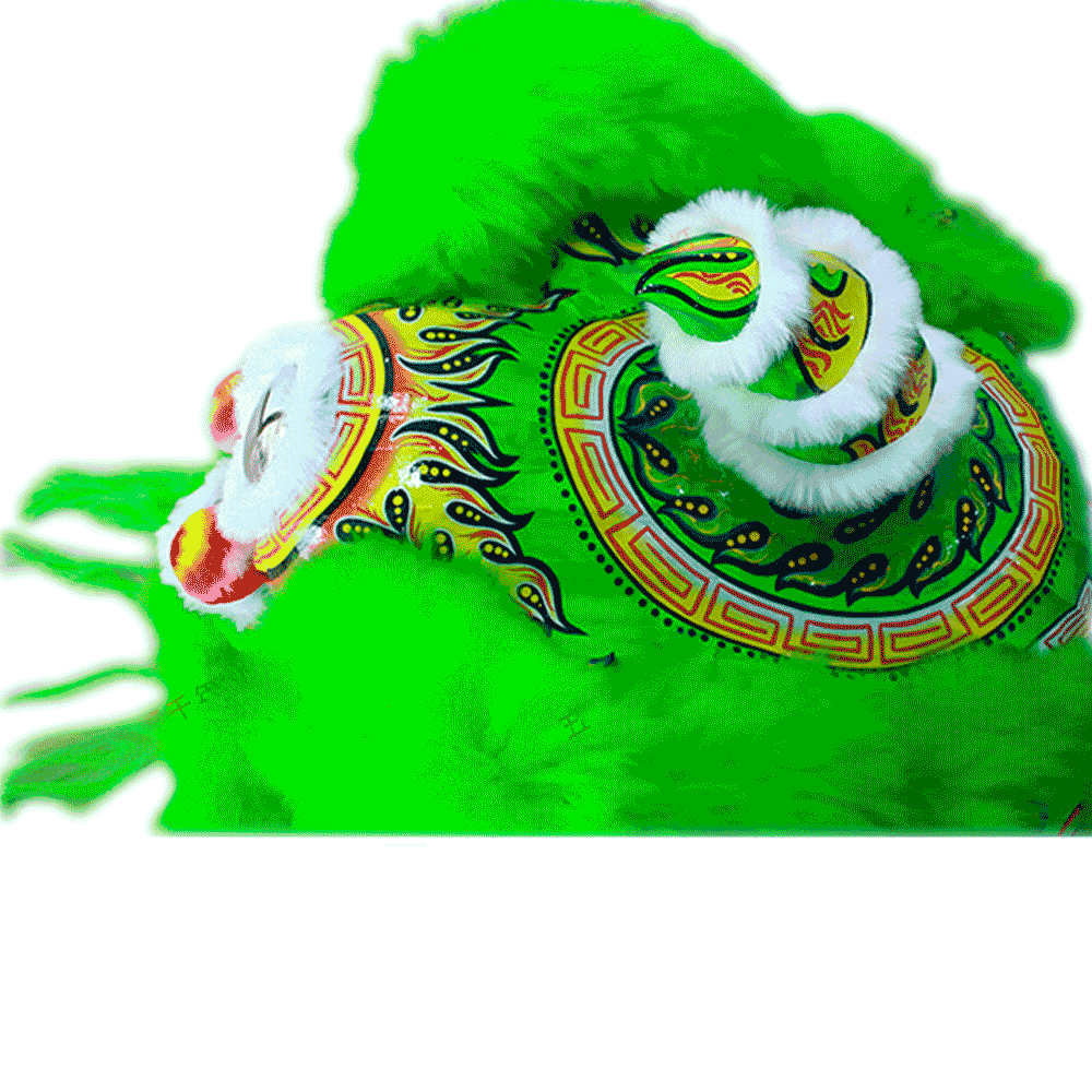 D1303 Green Fut-San Lion Dance Costume – Competition Green Lion (Full Set)