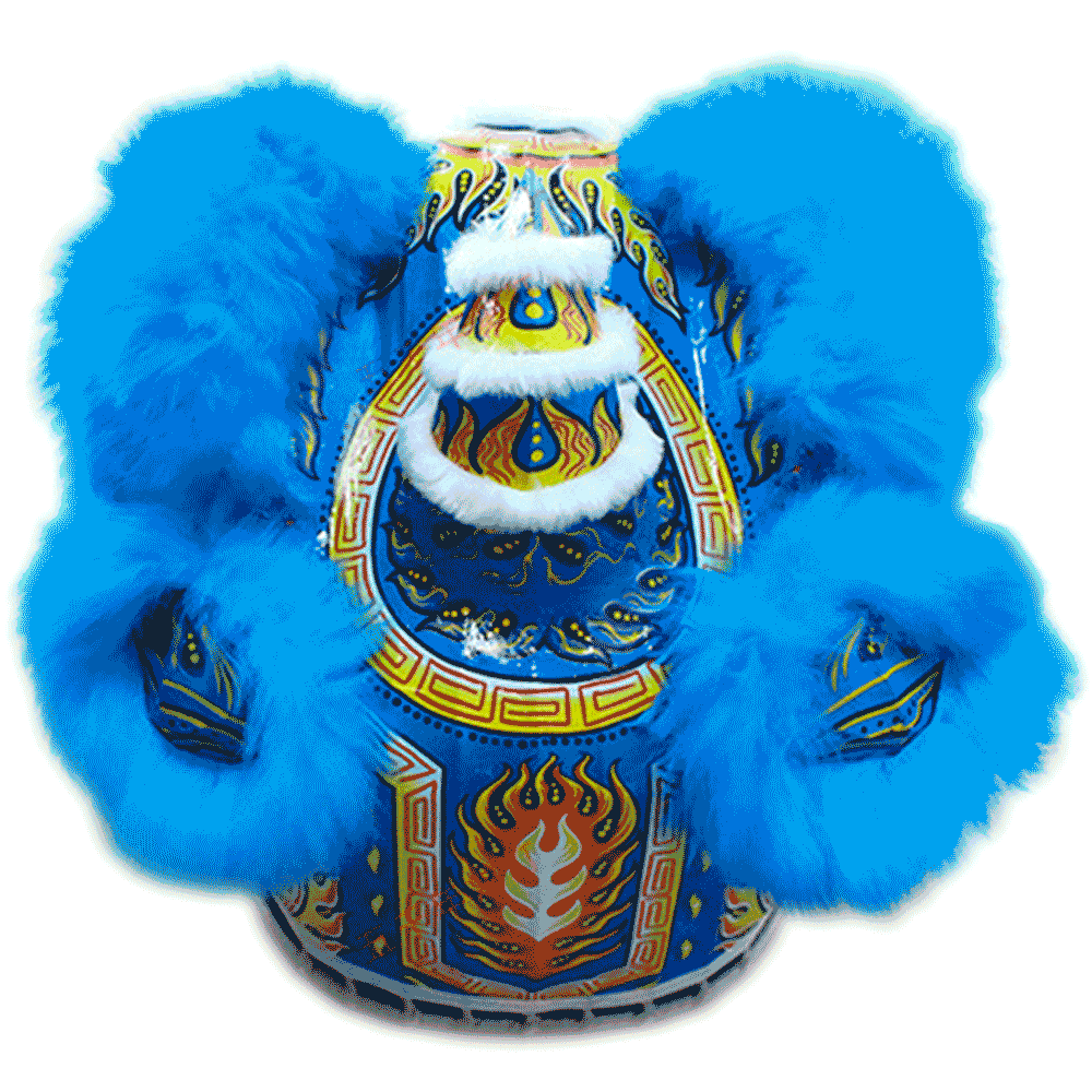 D1306 Blue Fut-San Lion Dance Costume – Competition Blue Lion (Full Set)