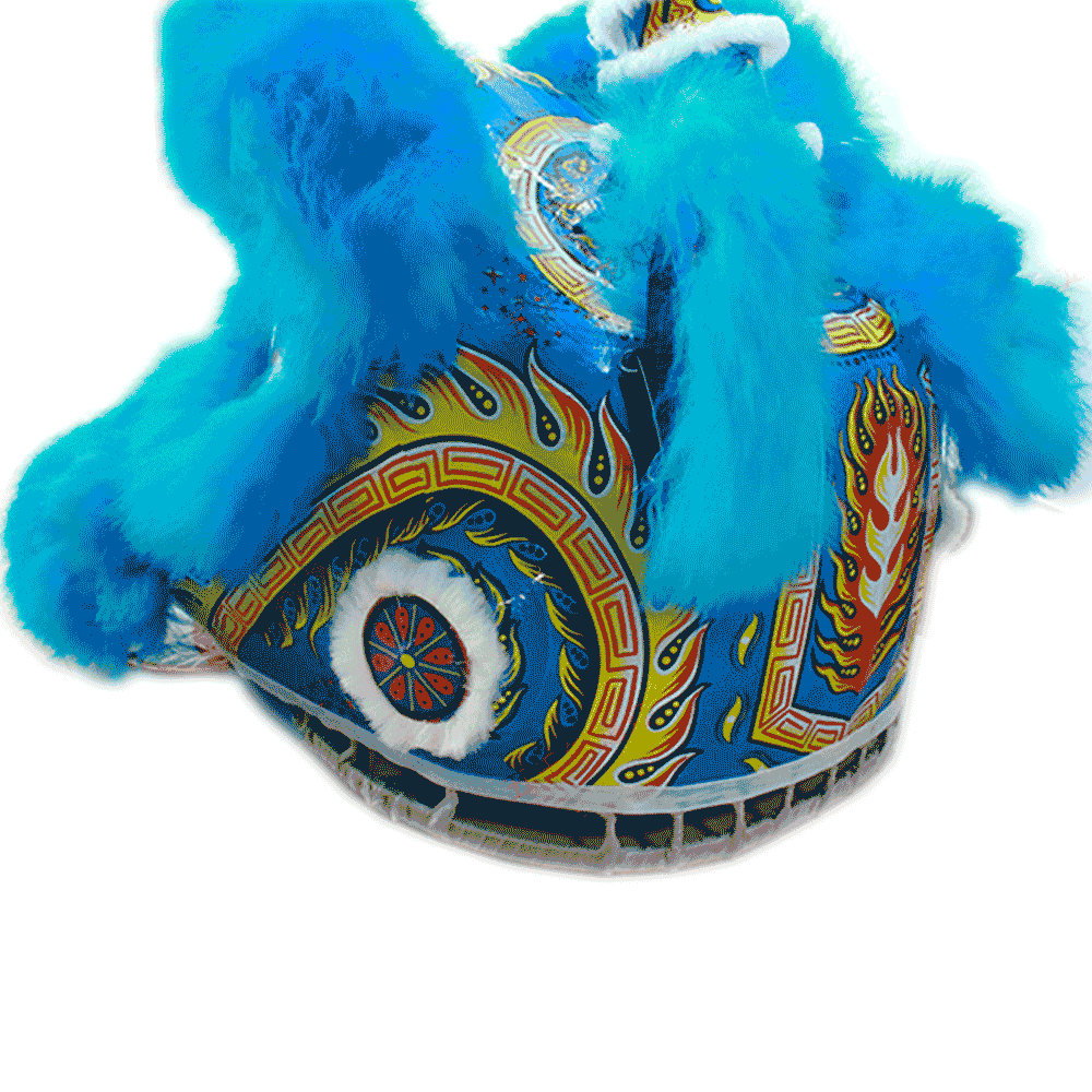 D1306 Blue Fut-San Lion Dance Costume – Competition Blue Lion (Full Set)