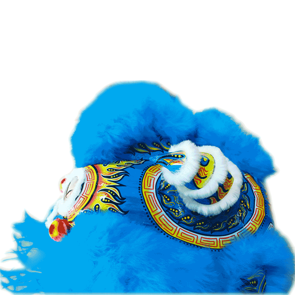 D1306 Blue Fut-San Lion Dance Costume – Competition Blue Lion (Full Set)