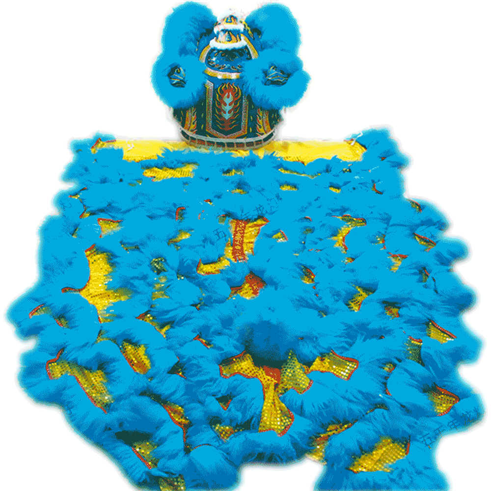 D1306 Blue Fut-San Lion Dance Costume – Competition Blue Lion (Full Set)