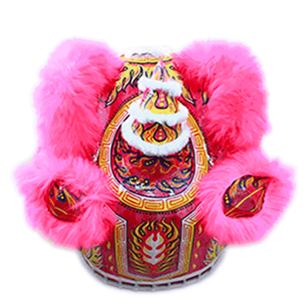D1307 Pink Fut-San Lion Dance Costume – Competition Lion (Full Set)