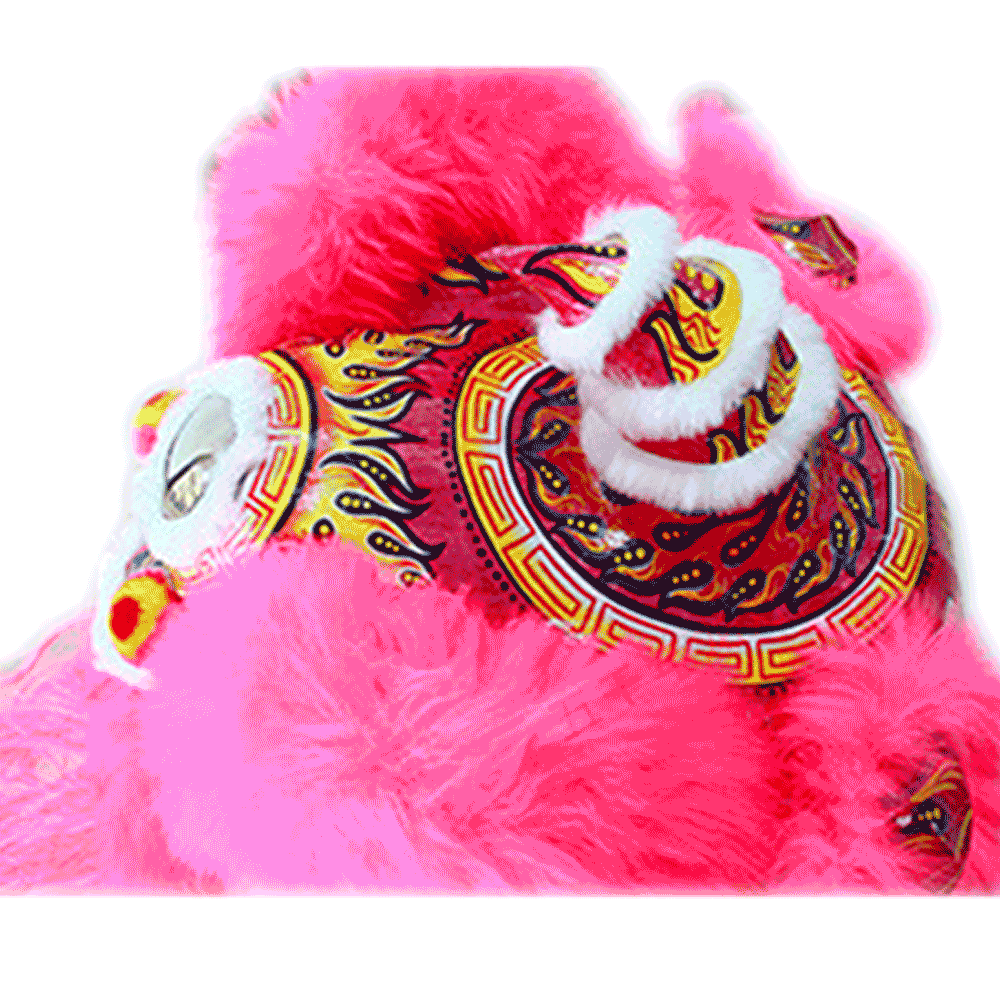 D1307 Pink Fut-San Lion Dance Costume – Competition Lion (Full Set)