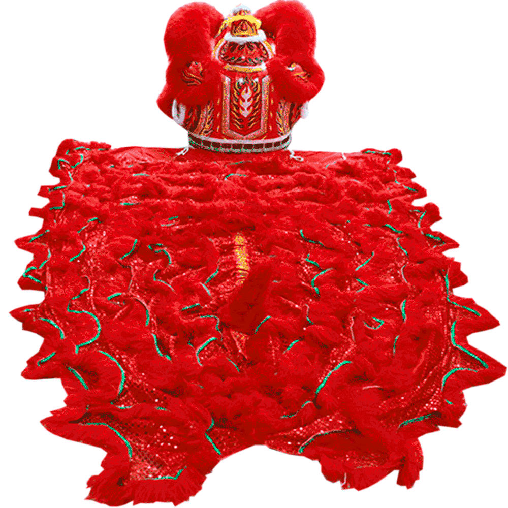 D1300 Competition Lion Red (Full Set) – Size #3 Fut-San Lion Dance Costum