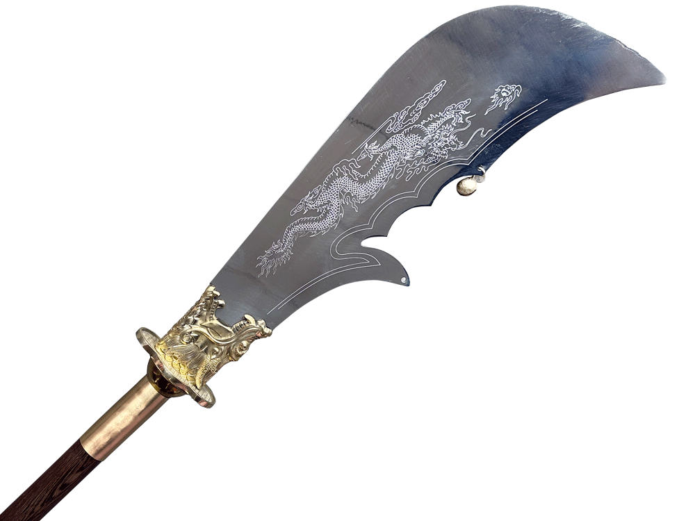 Wenge Wood Brass Dragon Head Kwan Dao (TDL002) – Traditional Kung Fu Weapon