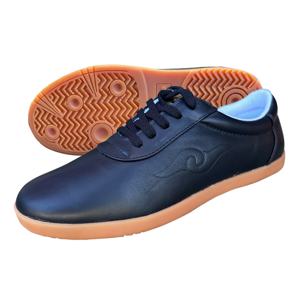 Premium Black Leather Tai Chi Shoes for Training and Performance