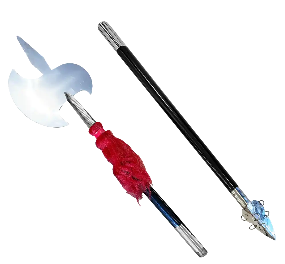 Long Handle Kungfu Axe with Black Handle – 75” Traditional Chinese Weapon