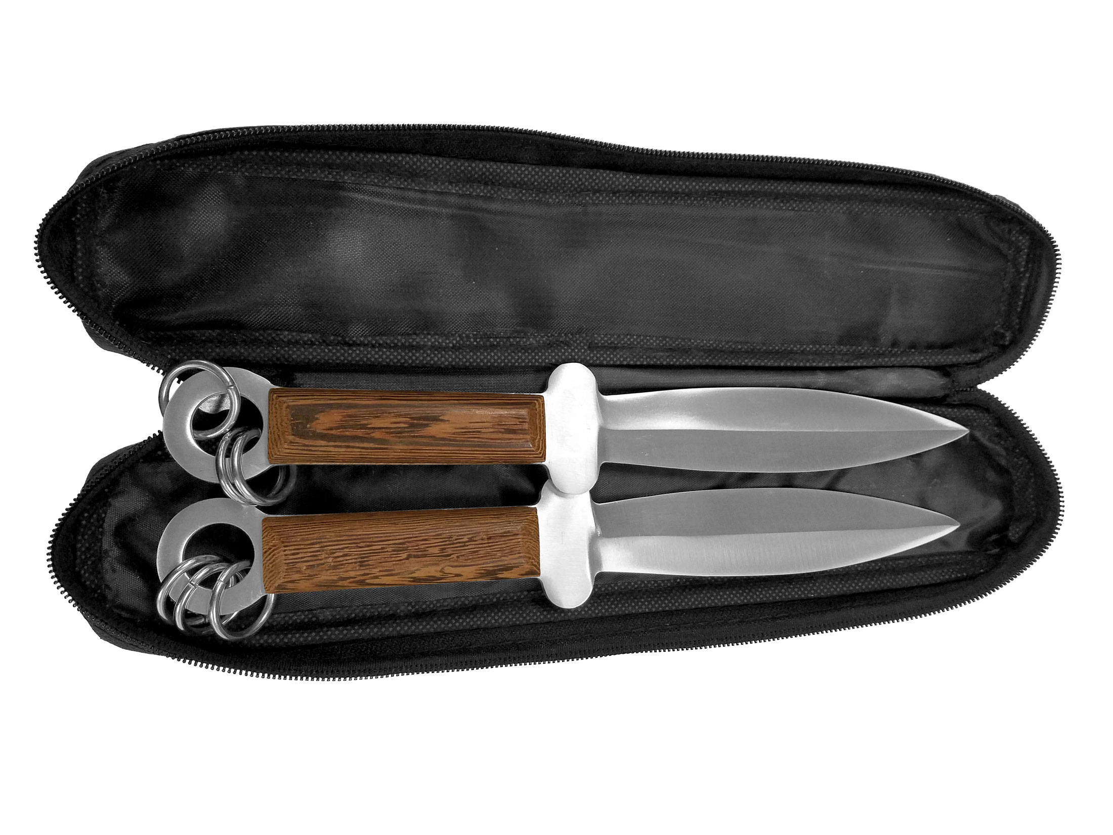 Wushu Double Dagger – Stainless Steel with Wenge Wood Handle (Pair)