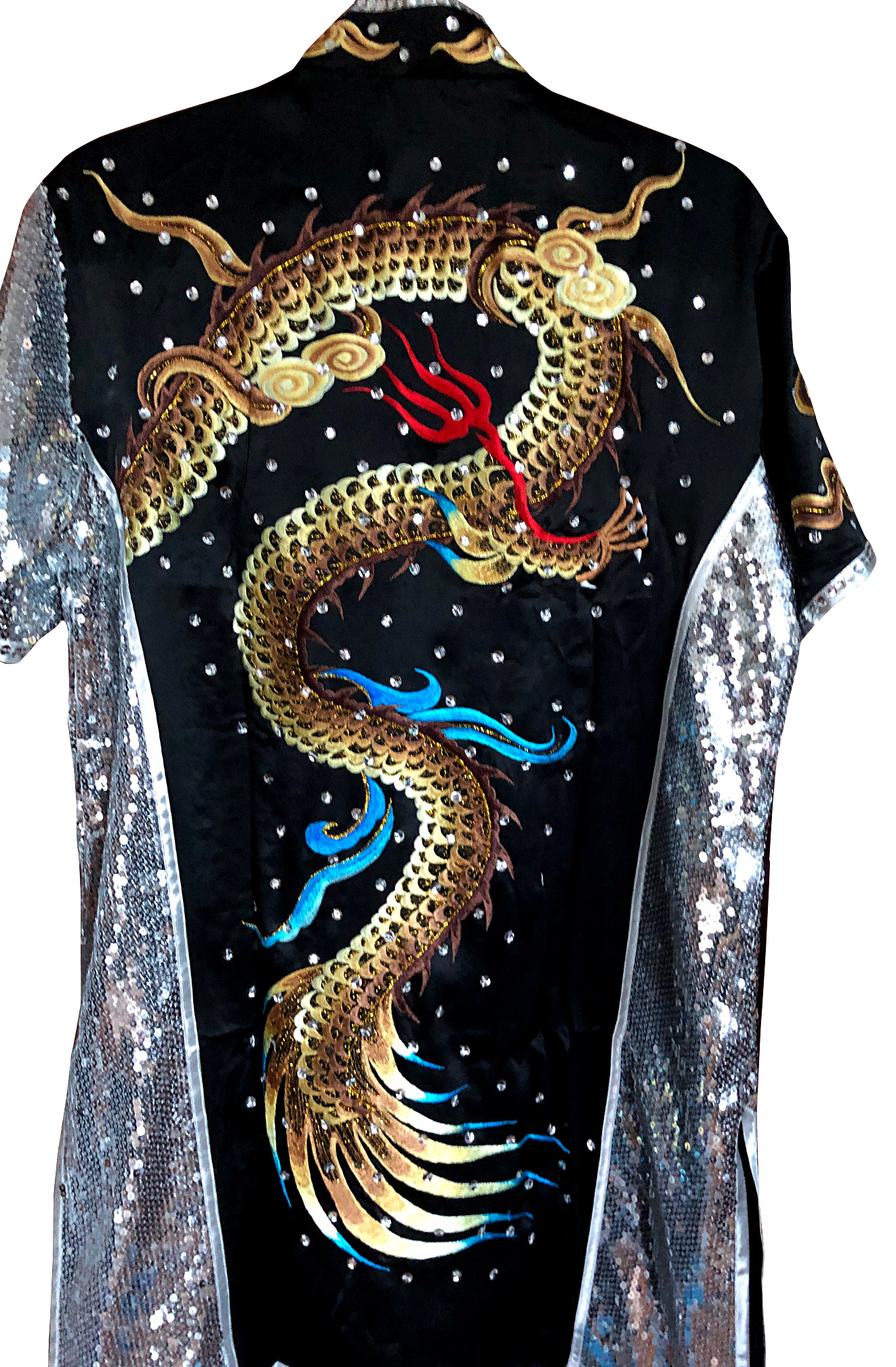 PSU029 – Black Dragon Embroidery Silk Kung Fu Uniform