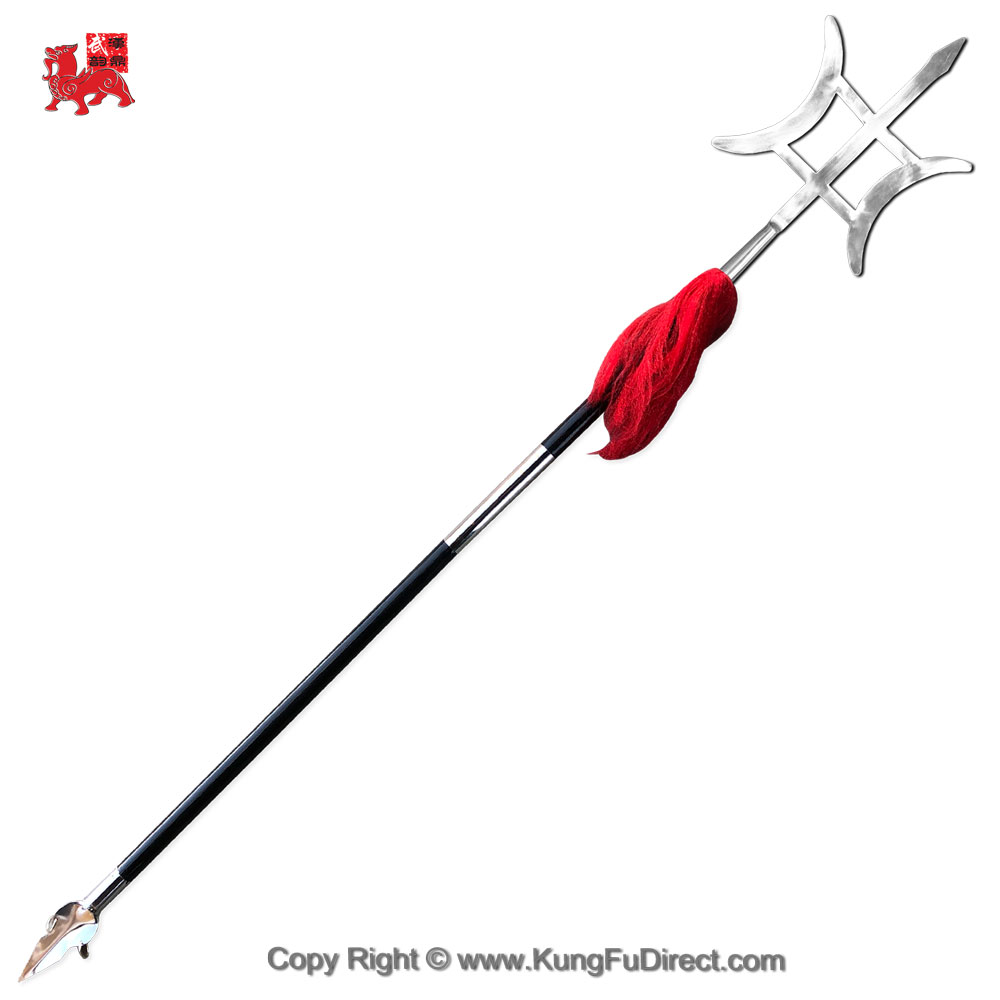 Two-Piece Double Blade Halberd for Martial Arts Training