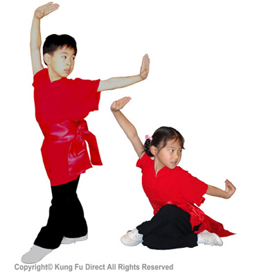 Red Soft Cotton Kung Fu Uniform for Kids – U0771
