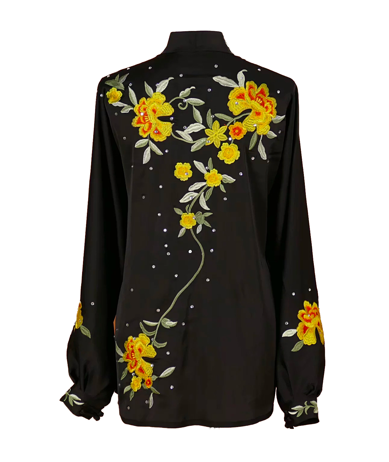 UC019 - Black Uniform with Flower Embroidery