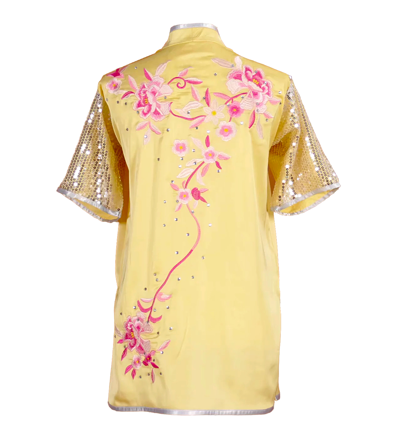 UC021 - Pale Yellow Uniform with Flower Embroidery