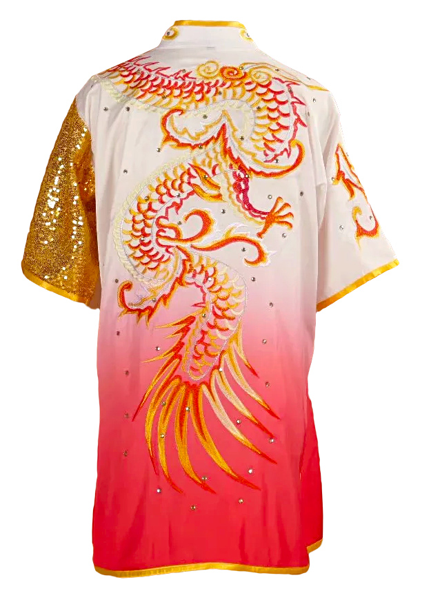 UC035 - White/Red Uniform with Dragon Embroidery