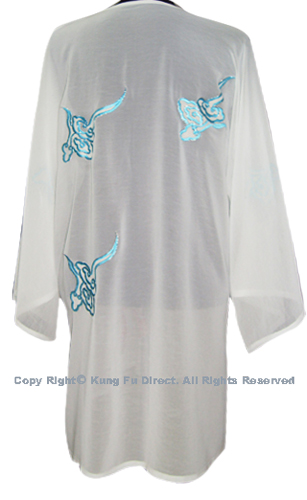 UC123 - White Shawl with Blue Cloud－ Shawl Only