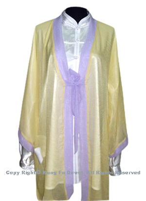 UC129 - Yellow Shawl with Light Purple Trim－ Shawl Only