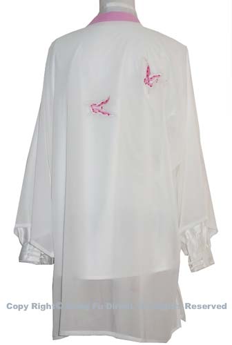 UC140 - White Shawl with Pink Butterfly