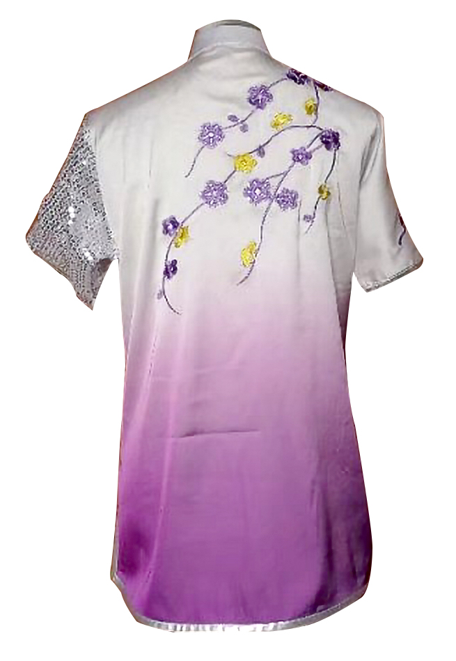 UC526 - White to Purple Uniform with Flower Embroidery