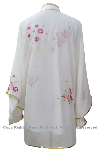 UC803 - White Uniform With Pink Flower Embroidery and White Jewel