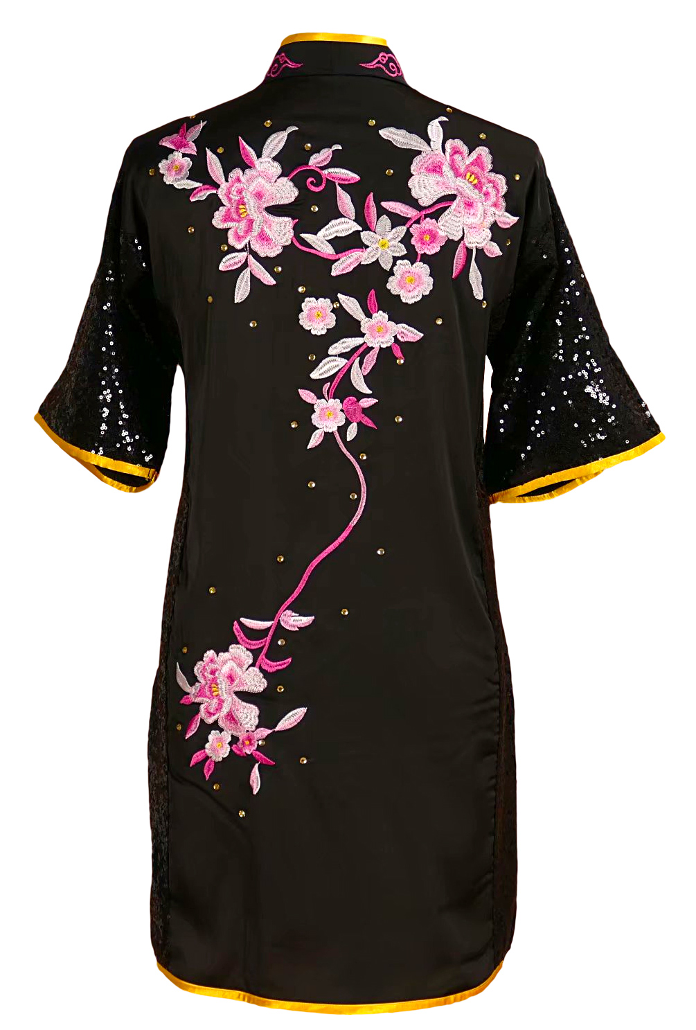 UC832-Black Uniform with Flower Embroidery