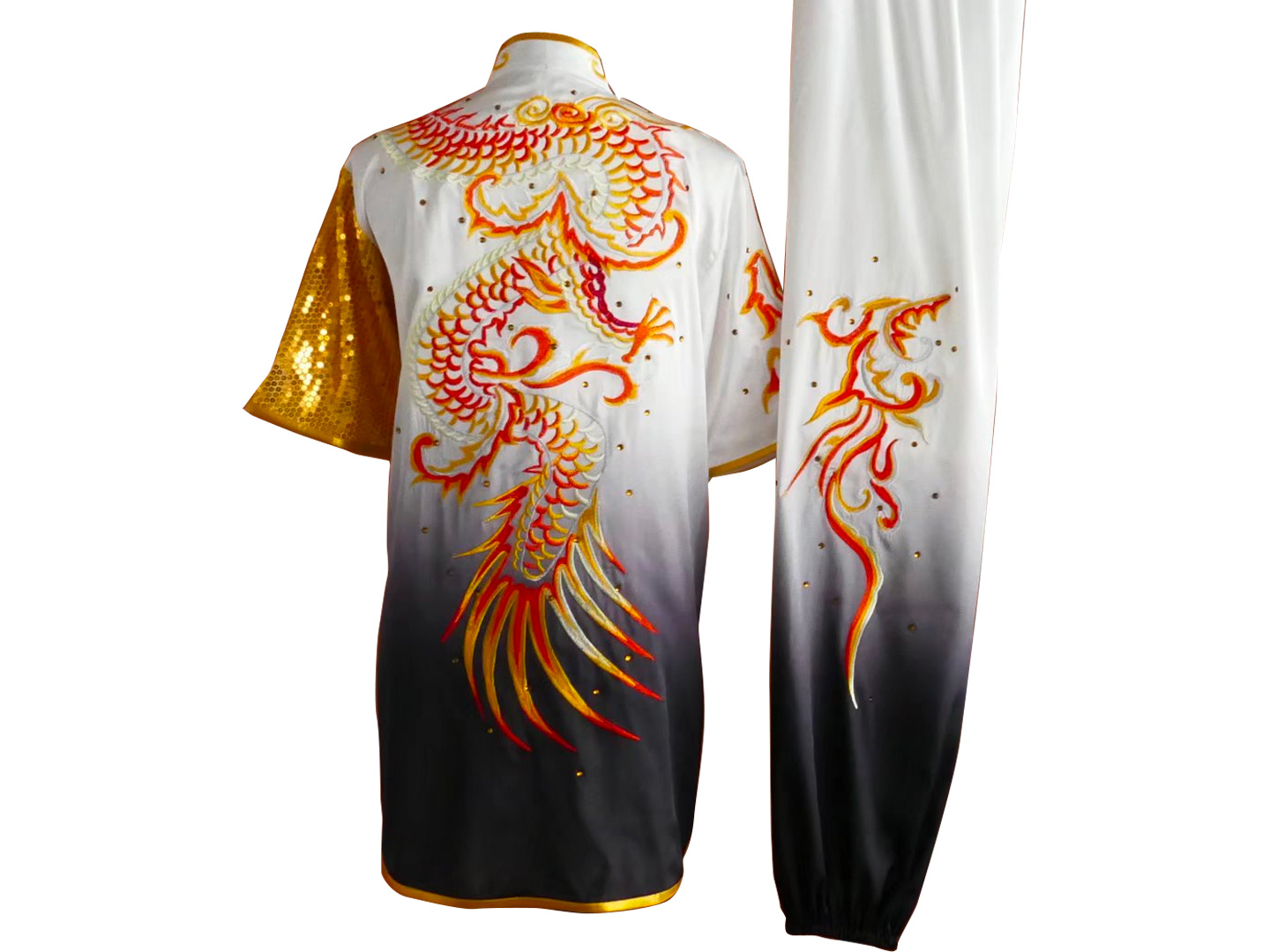 UC2022-21 White & Gold Uniform with Phoenix and Water Wave Embroidery (Pre-Order)