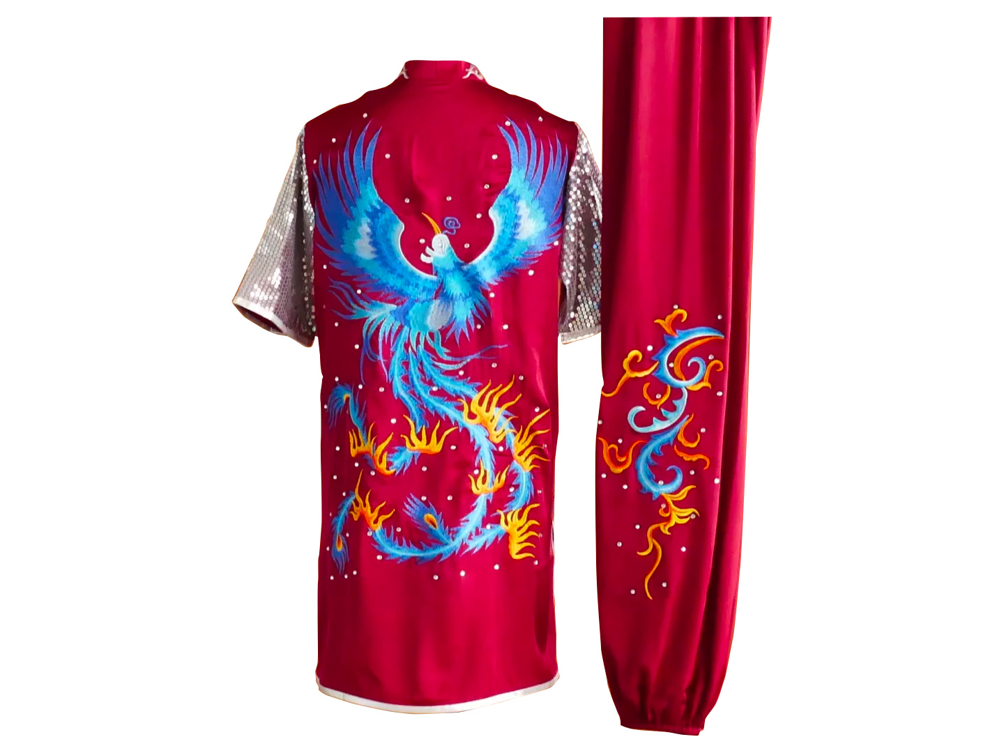 UC2022-3 Wine Red Uniform with Flower and Cloud Wave Embroidery (Pre-Order)