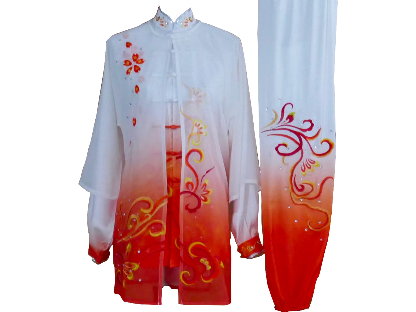 UC2022-33 White & Red Gradient Wushu Uniform