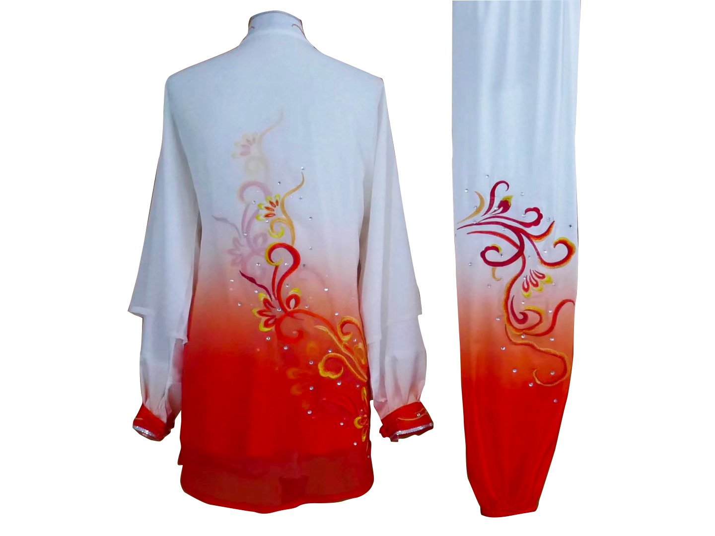 UC2022-33 White & Red Gradient Wushu Uniform