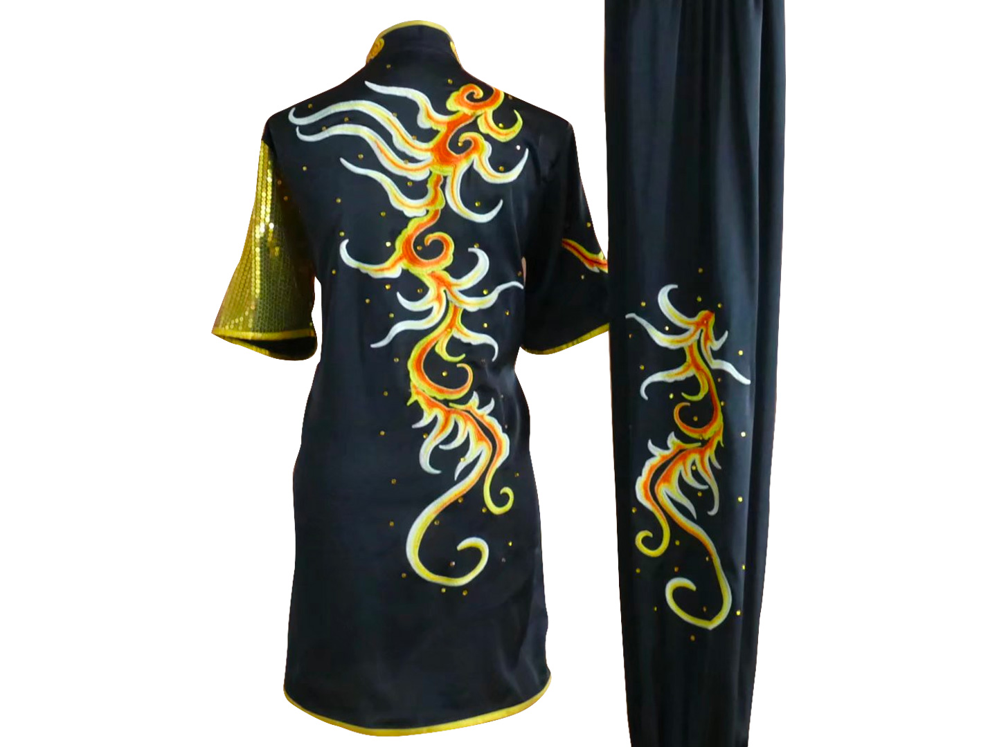 UC2022-37 Black & Gold Dragon Wushu Uniform