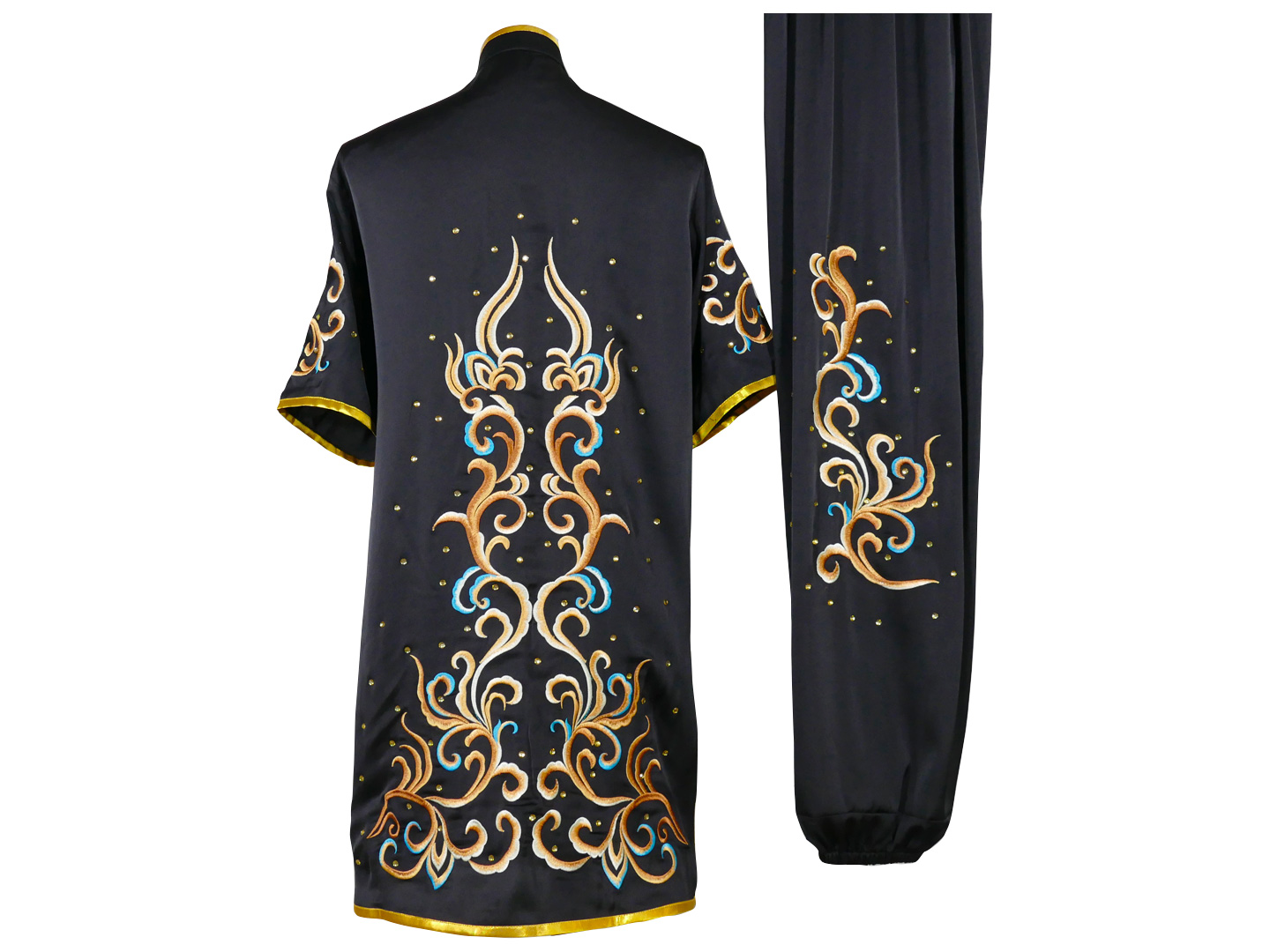 UC2022-74 Black Uniform with Phoenix, Flower, Cloud  and Water Embroidery  (Pre-Order)